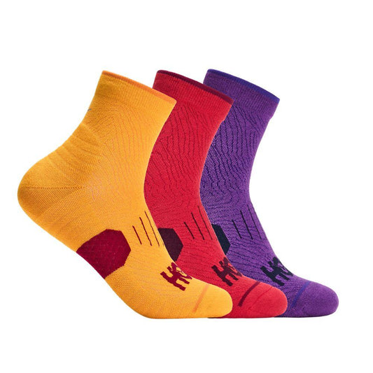 HOKA QUARTER RUN SOCK 3-PACK Unisex ถุงเท้าวิ่งสำหรับผู้ชายและผู้หญิง
