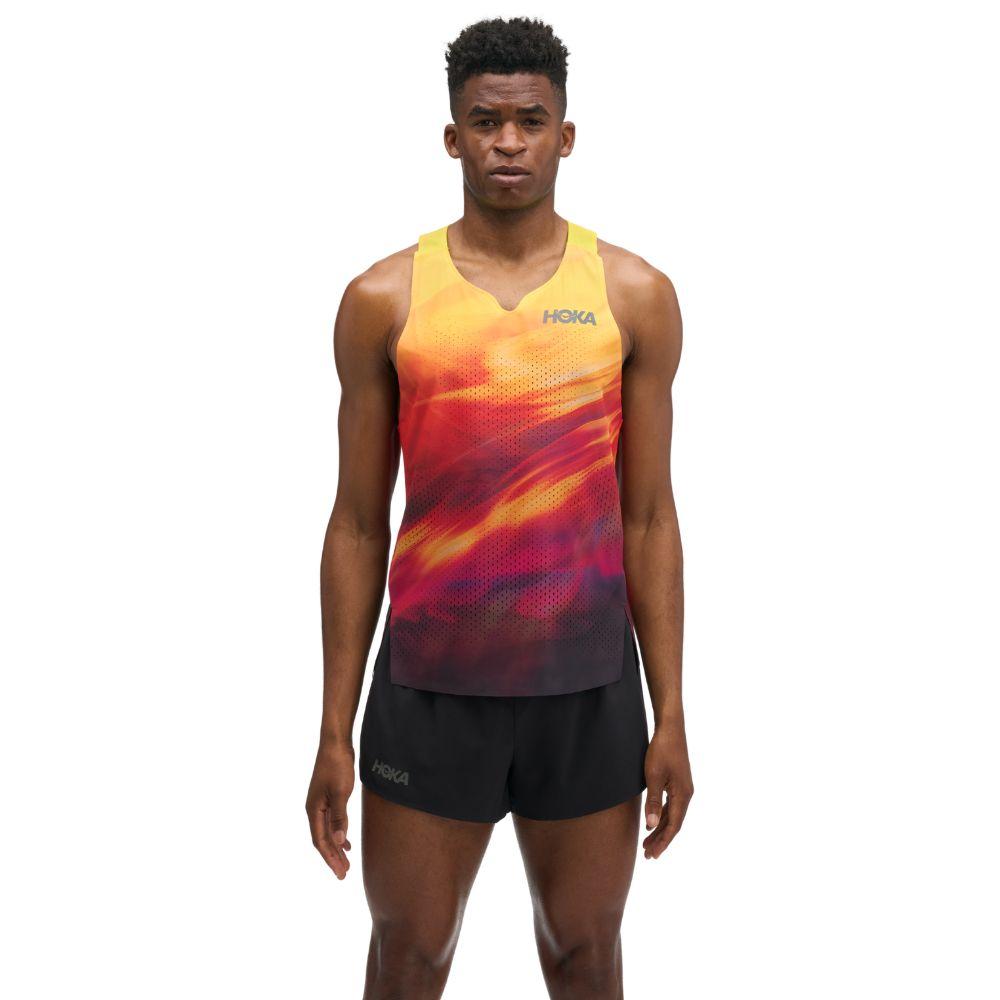 HOKA RACE DAY SINGLET TR PRT Men เสื้อกล้ามผู้ชาย
